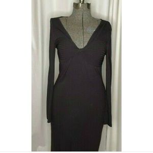 BCBG women's long sleeve deep brown knit dress size Medium